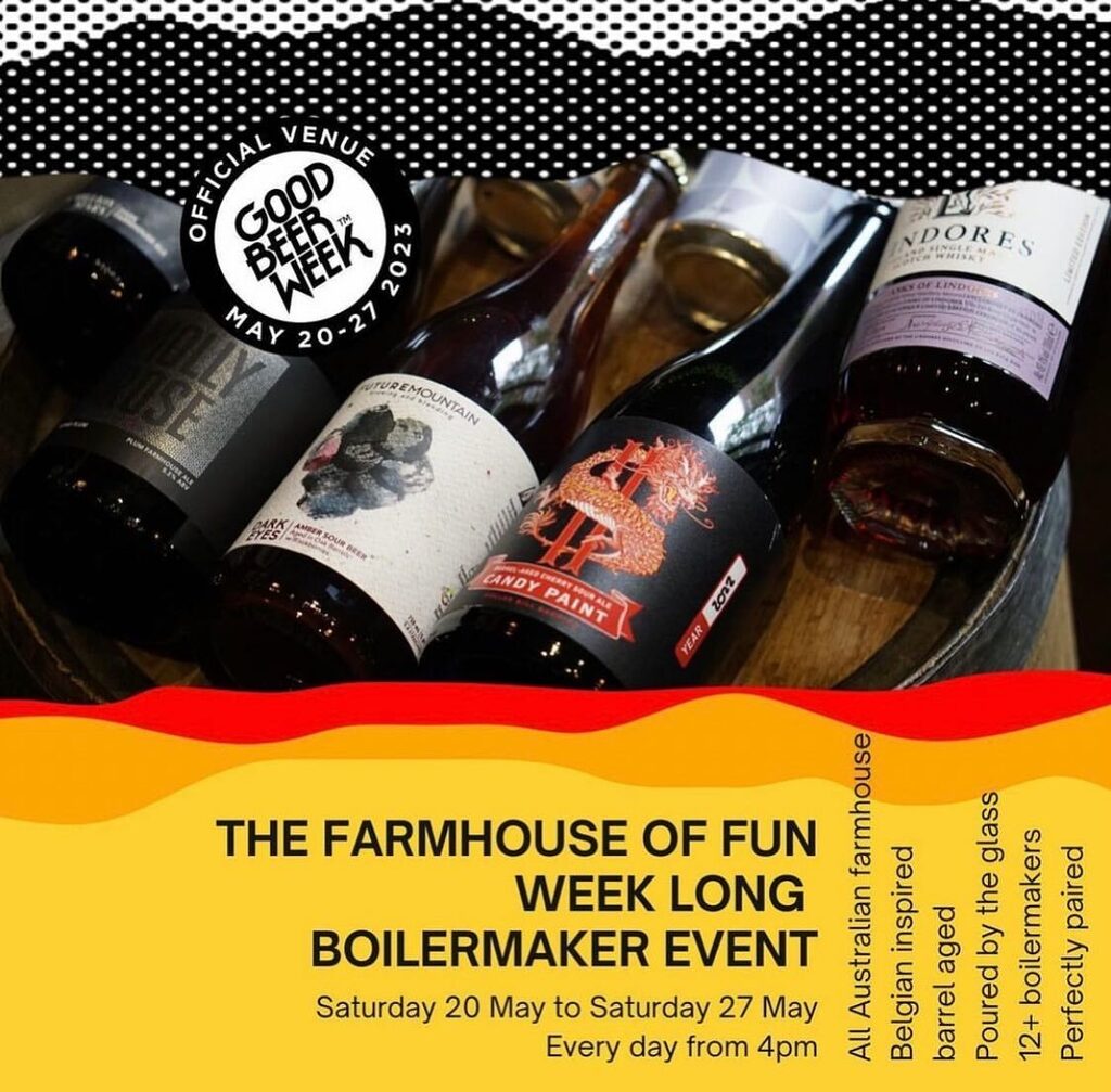 DBBrew's tweet photo. @goodbeerweek is almost here, and the legends @whiskyandalement are turning the volume up with the Farmhouse of Fun Boilermaker week, a week long event 

We will be there enjoying the hell out of ourselves, wait working 😂 Saturday 27th May , Ed and I… https://t.co/lq7z7tWjIJ https://t.co/Cv1DSSDQmN