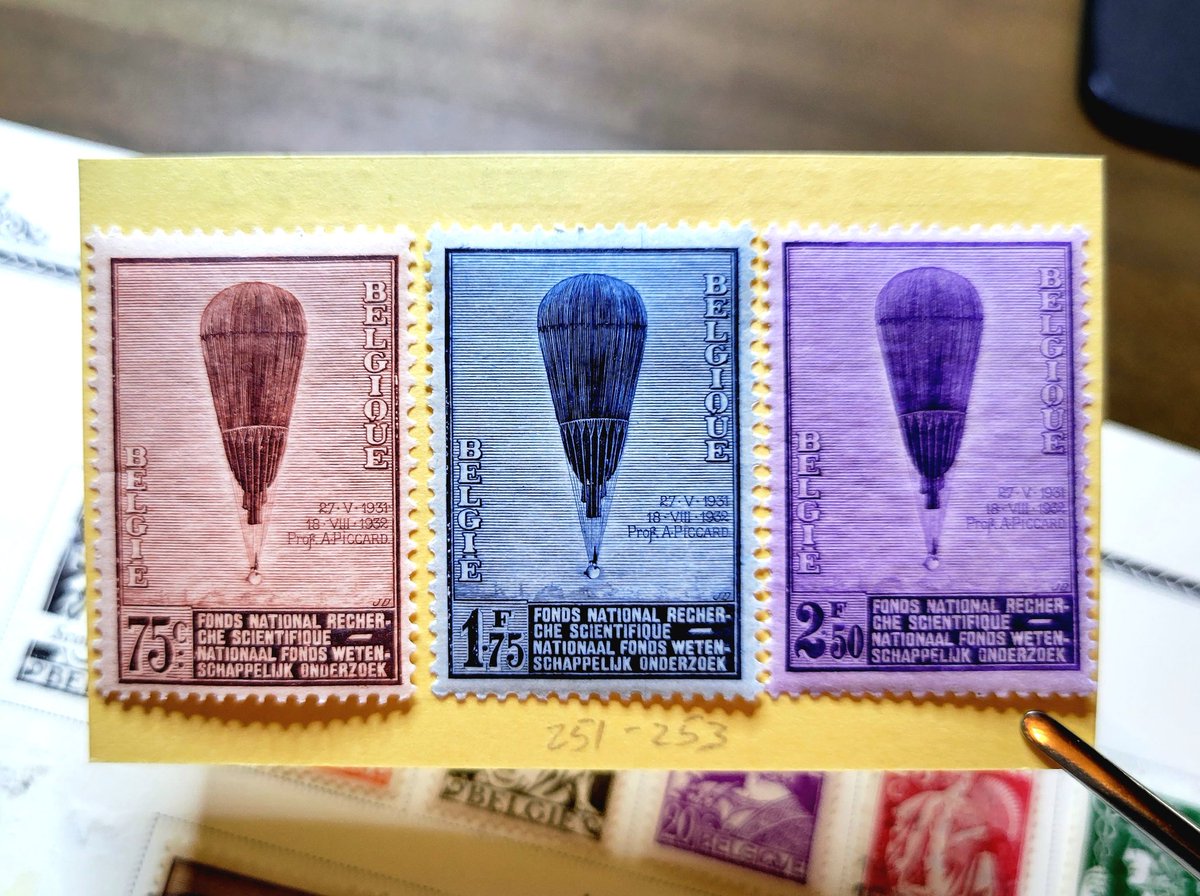 Mail Day!

Three mint 1932 stamps from Belgium. Auguste Piccard's Balloon, issued to celebrate the professor's two ascents to the stratosphere.

#philatelist #philately #stamps #Belgium