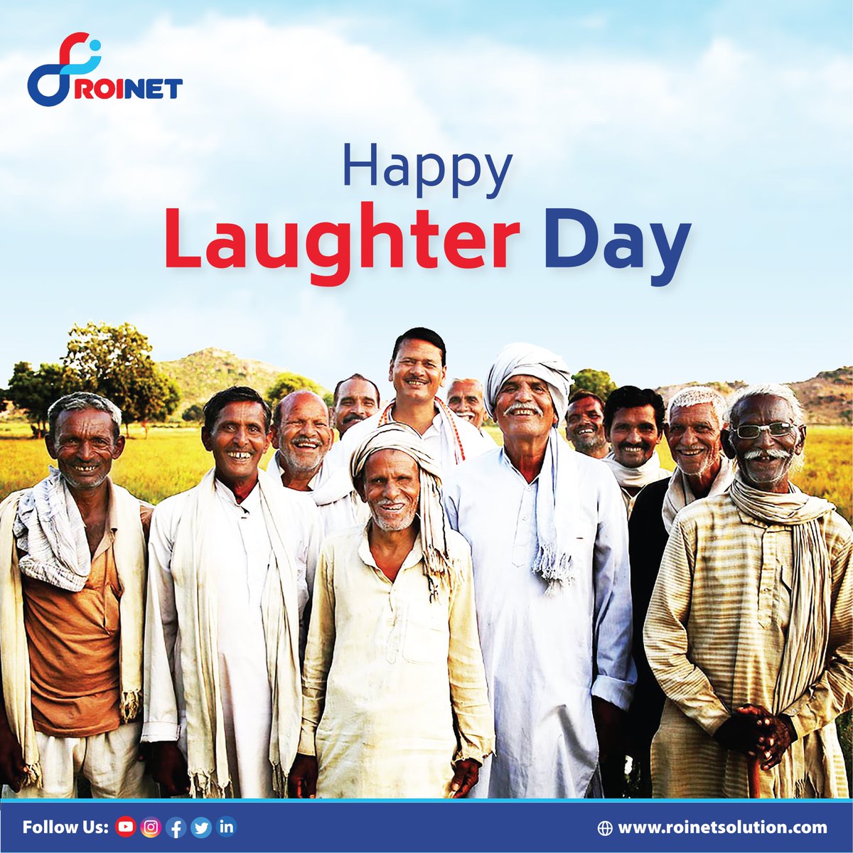 roinetsol's tweet photo. Don't worry when ROINET is with
you. Join ROINET on this World Laughter Day and make your life happy.
Happy World Laughter Day.
#ROINET #roinetsolution #digitalbanking #ruralbanking #bankingsolution #digitalservices #happylaughterday #laughteristhebestmedicine #behappy https://t.co/AroYbMcfC7