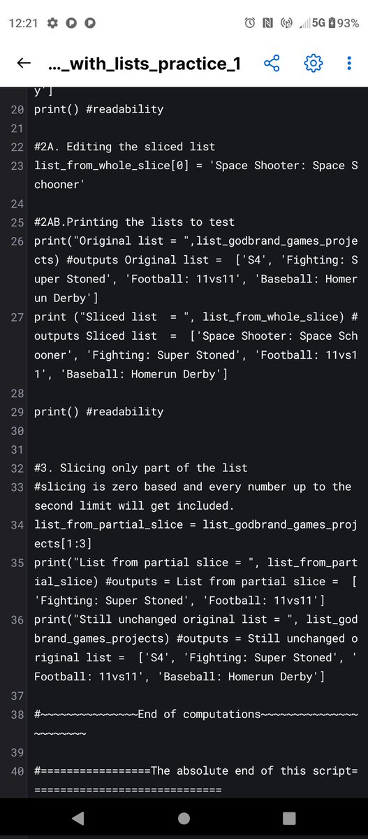 WallyOwi30's tweet image. Using slices with lists practice #1(zero based 😜)
#pythonslices #pythonprogrammers #pythonbeginners