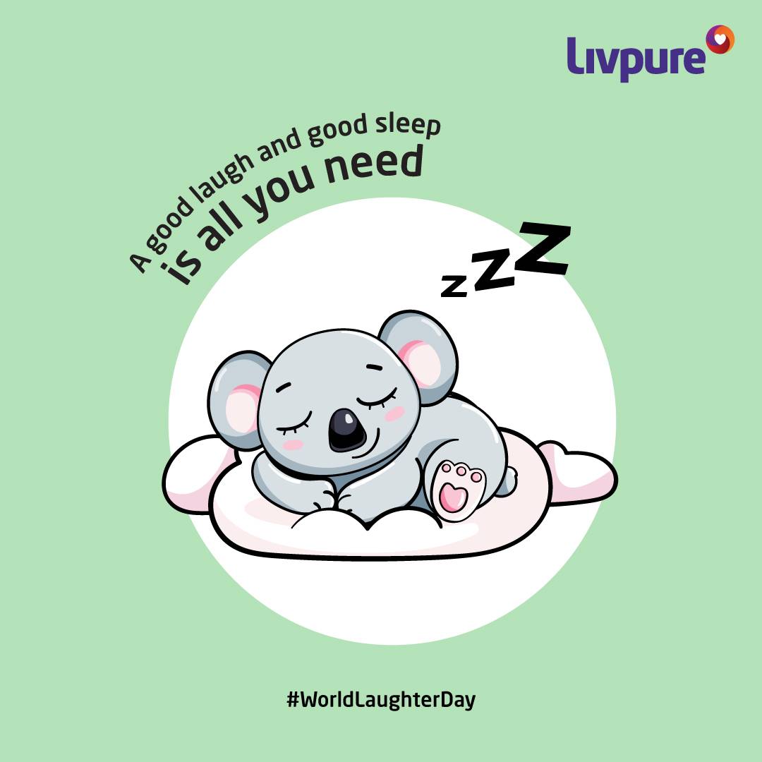 Did you know that laughter promotes serotonin and reduces stress? #Livpure wishes you a #HappyWorldLaughterDay filled with happiness and great sleep. #livpure #laughter #worldlaughterday #laugh #stress #serotonin