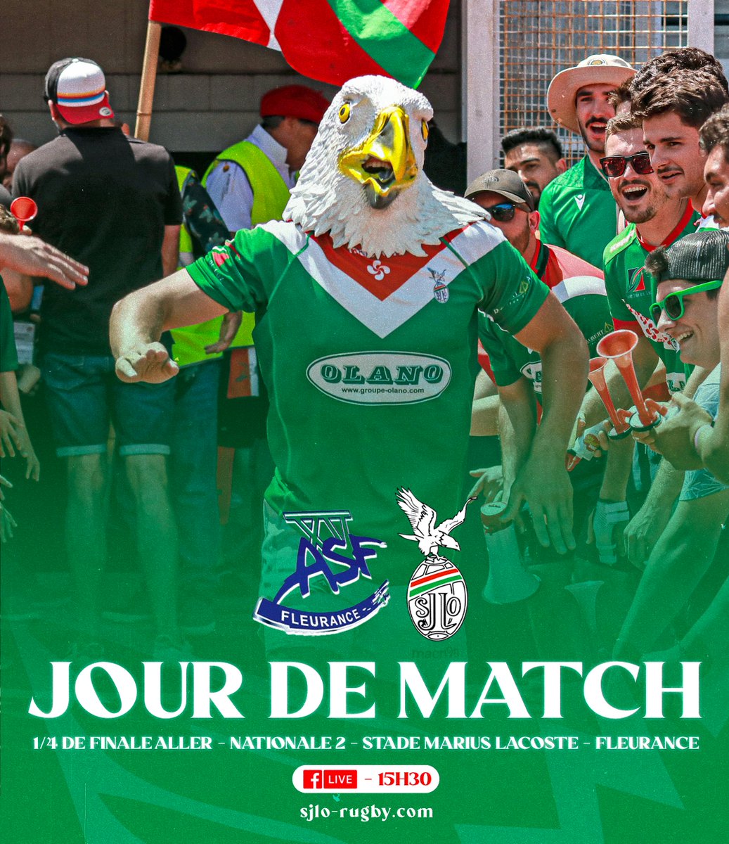 sjlorugby's tweet photo. 𝐉𝐎𝐔𝐑 𝐃𝐄 𝐌𝐀𝐓𝐂𝐇 ⚡️

Début des phases finales aujourd'hui, où nos Luziens se déplacent chez nos amis de l' As Fleurance pour le 1/4 de finale aller de Nationale 2 ! 🔥

🎥 En direct sur Facebook
⏰ Coup d'envoi: 15:30

𝐈𝐆𝐎 𝐆𝐔𝐑𝐄𝐊𝐈𝐍 - 𝐀𝐔𝐏𝐀 𝐃𝐎𝐍𝐈𝐁𝐀𝐍𝐄🦅 https://t.co/z2I2ZLnPoc