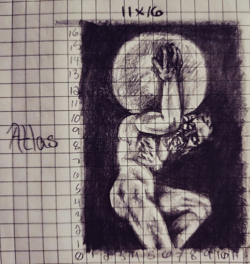 Another mini! Atlas, so should he shrug it? Lol

Not super happy with this one, but I think drawing bigger will help with the next version. #art #artist #sketch #quicksketch #drawing #sculpture #sculpturedrawing #romansculpture #graphitepencils #TiconderogaPencils