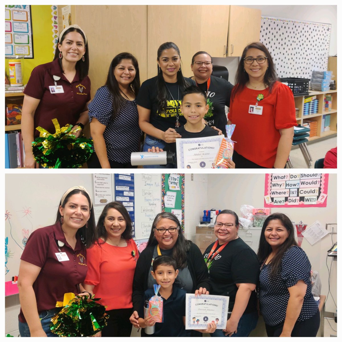 Congratulations to these wonderful students from @OES_Ocelots who won the Imagine Math Campus Top Student contest: Derrick (2nd grade) and Abdiel (4th grade)!! 🏆🎉👏 @mrs_arizpe @ImagineLearning @tudon26