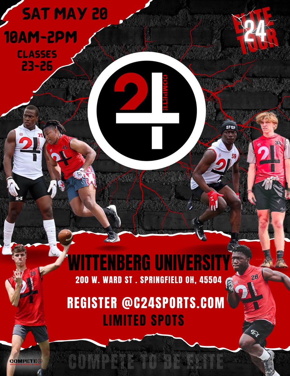 2 weeks out! Register if you haven’t already! C24sports.com college coaches confirmed coaching with limited spots per position! All state and all conference selections on display! #Compete
