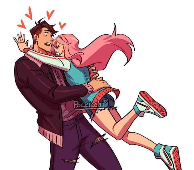 he hold her 