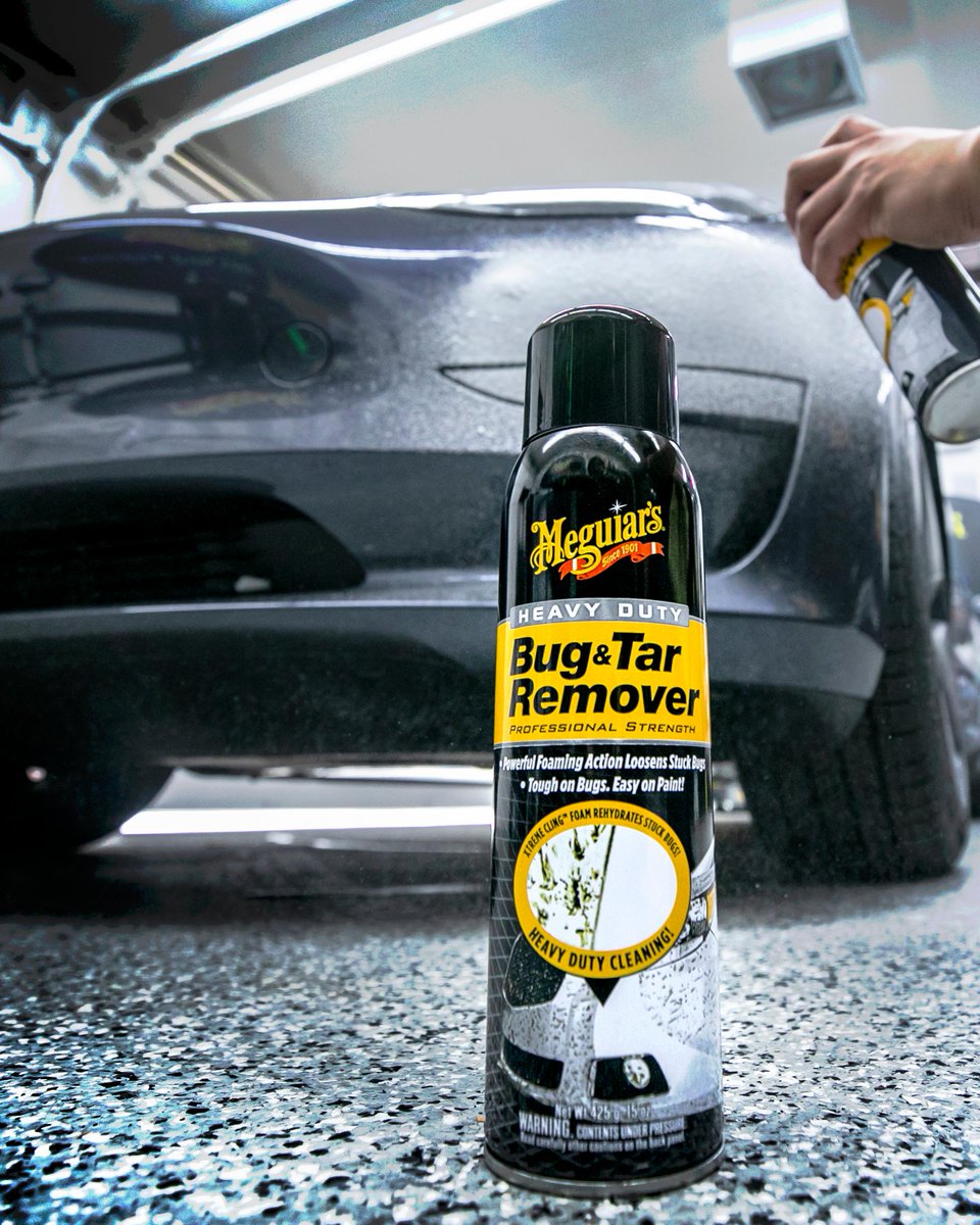 Meguiars's tweet photo. Let’s get rid of stubborn bugs and keep things clean! ✨ 
Heavy Duty Bug &amp; Tar Remover!

#meguiars #bugs #tar #bugandtar #bugandtarremover #stains #clean #carwash #ReflectYourPassion https://t.co/yHA0Itk6X6