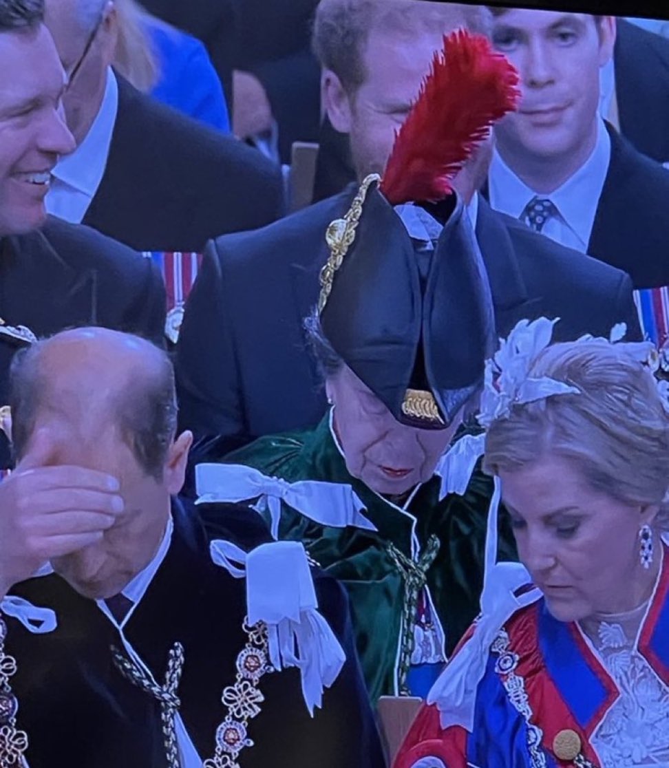 #feathergate 

Princess Anne: "You seriously thought you were going to disrespect *my* parents and cause them grief in the last years of their lives and you would get away with it? You silly, silly little man".