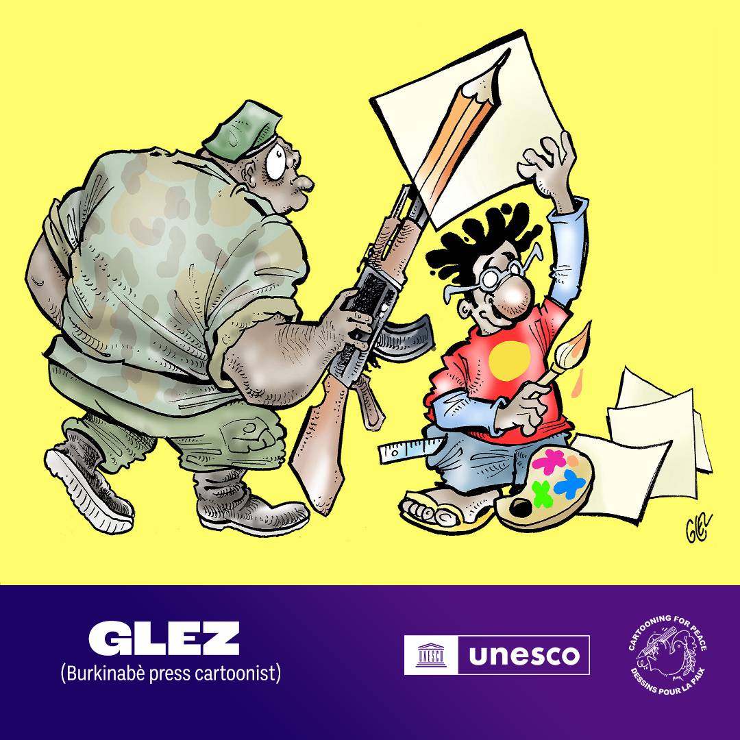 Art is a universal language which brings people together, beyond borders.

Against conflicts, it is a powerful tool as its impact can resonate in each of us.

Defend freedom of expression by defending cartoons on #WorldPressFreedomDay: unesco.org/en/days/press-… <a href="/DamienGlez/">Damien Glez</a>
