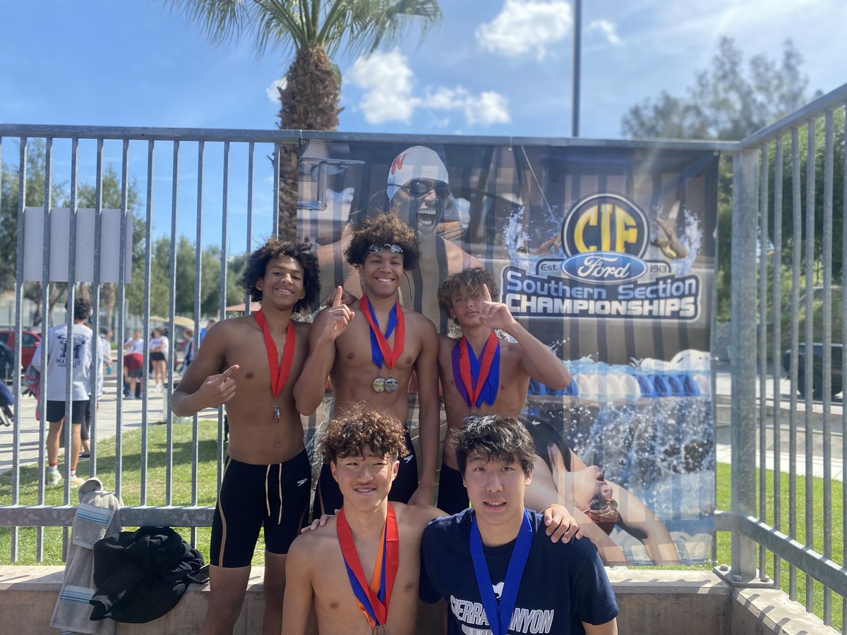 Sierra Canyon swim 🏊‍♀️ 
Div. 4 champions

Cayden Cain, Chris Cain, Luke Haas, Anthony Kim and Jason Zhang

<a href="/hw1972/">HWang</a> @rubinsteph <a href="/sierracanyon/">Sierra Canyon School</a> ⁦<a href="/SierraCanyonFB/">Sierra Canyon FBall</a>⁩ ⁦<a href="/SCanyonSports/">Sierra Canyon Sports</a>⁩ ⁦<a href="/SCBaseball_Var/">Sierra Canyon Baseball</a>⁩ ⁦<a href="/sierracanyongbb/">Sierra Canyon Girls Basketball</a>⁩ ⁦<a href="/SierraCanyonGVB/">Sierra Canyon Girls Volleyball</a>⁩