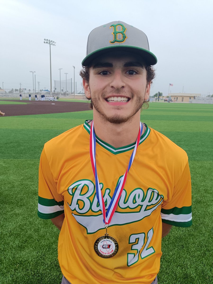 Riosportslive's tweet photo. The Economy Awards Co. Player of the game goes to Rylan Rendon of Bishop. Rendon helped the Badgers in a playoff win over Hidalgo. #RLSBaseball https://t.co/U7roHirTRn