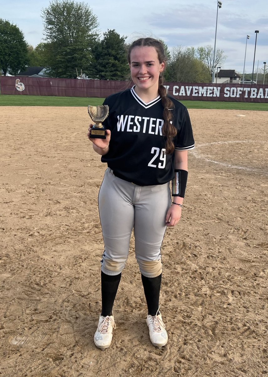 <a href="/kyliemiller_8/">Kylie Miller</a> with the MVP of the Caveman Classic! Her Western Panthers are 20-0 on the season and she’s in the top of the State in ERA (she also rakes!)  Fury girls getting it done and #settingthestandard