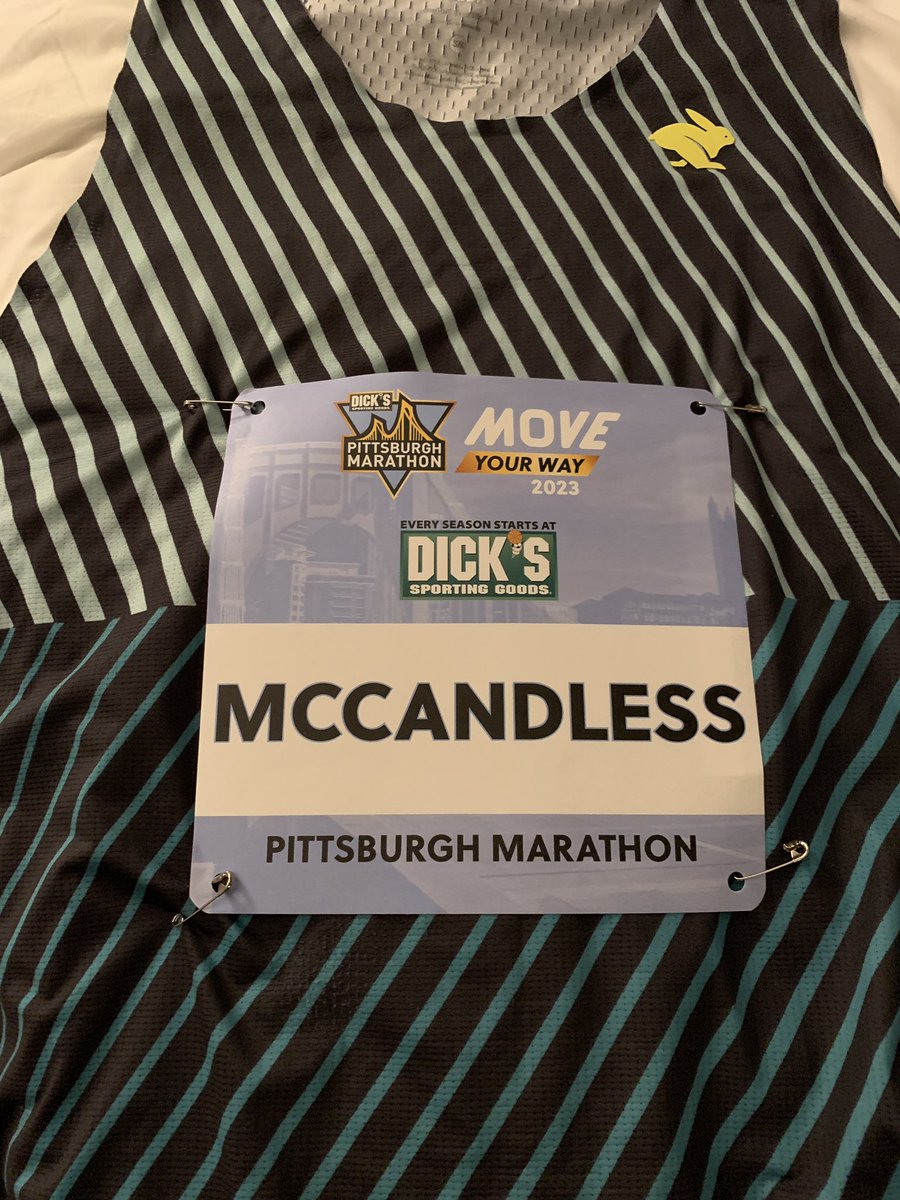 Kids “Marathon” today…
Full marathon tomorrow!
Bib #1 - tracking on the <a href="/PGHMarathon/">Pittsburgh Marathon</a> app. 
Game starts at 7am. Time to play! 
#rabbitPRO