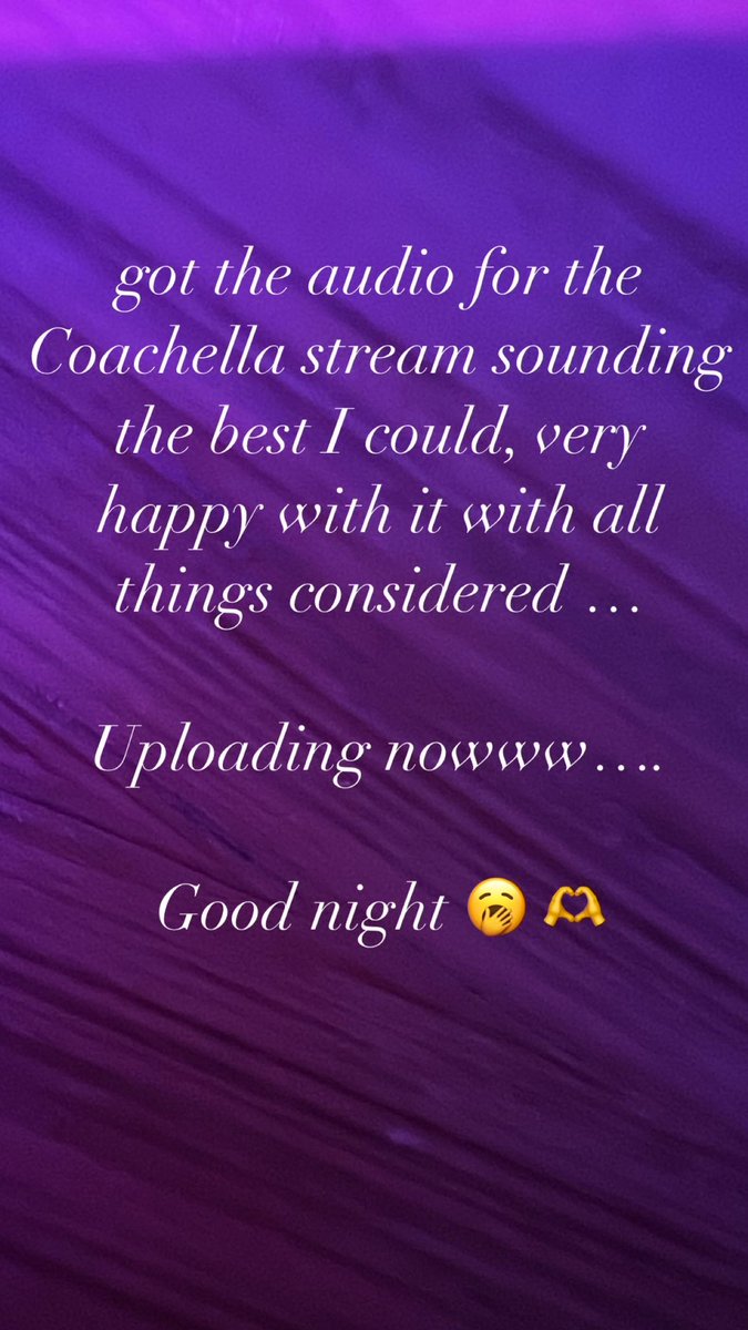 Skrillex's tweet photo. all things considered I’m v happy with how the Chella stream audio is sounding compared to before !  🫶hope u enjoy https://t.co/g3HZjUug4h