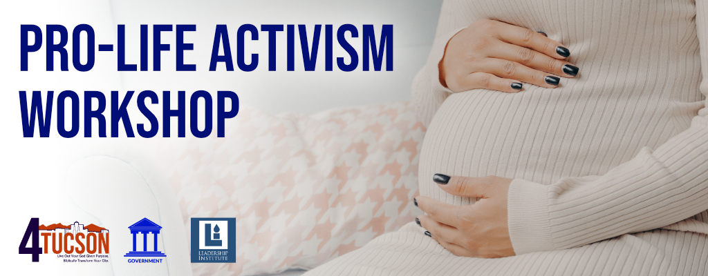 4_Tucson's tweet photo. Roe is dead, but the fight has just begun. Join us to learn how to win for life in the dining room, board room, and voting booth.
Pro-Life Activism Workshop
May 20 @ 8:00 am - 2:00 pm
Fellowship Bible Church

Learn more and register 👉 https://t.co/XhBcxtAI8f https://t.co/VRQnEIGwR3