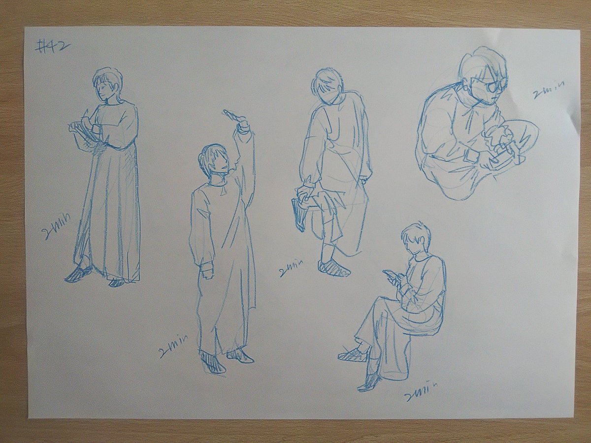 #さとまこクロッキー
#今日のクロッキー

＃41&amp;42
42のラストの圧縮、むずかしくて崩れてしまったけど、他はだいたい形をとらえられた。 https://t.co/5cjne4vHgI