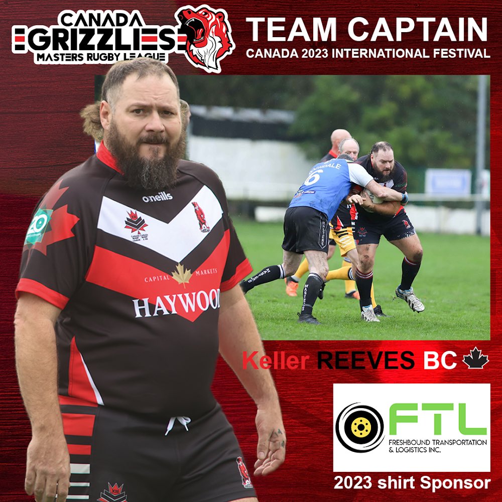 After playing in the 2022 International Masters Festival and being the catalyst for developing Masters RL in BC, Keller Reeves is the deserving team captain for the 2023 Canada Grizzlies. #mastersrugbyleague <a href="/RugbyLeagueBC/">Rugby League BC</a> <a href="/CanadaRL/">Canada Rugby League</a>