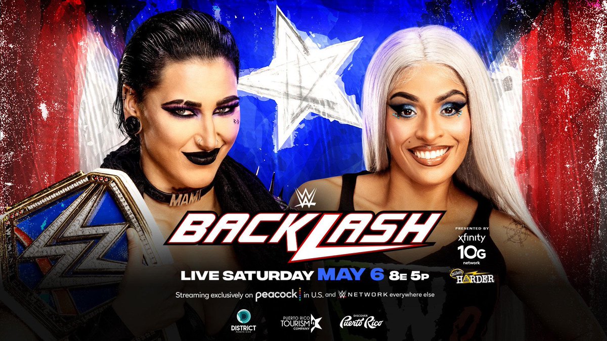 SaturdaySlamPod's tweet photo. Smackdown Women’s Championship up next. #RheaRipley defending against #ZelinaVega of the #LWO4Life. #WWEBacklash https://t.co/2ocwmI3h4T