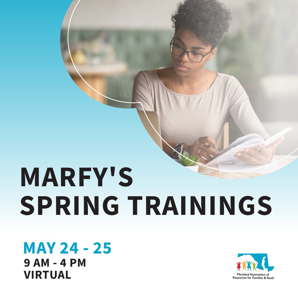 Earn up to 12 CEUs during MARFY's (Maryland Association of Resources for Families &amp; Youth) 2-day virtual training.

Register online at marfy.org

#socialwork #CEUs #families #youth #continuingeducation #childwelfare #fostercare #community #adoption