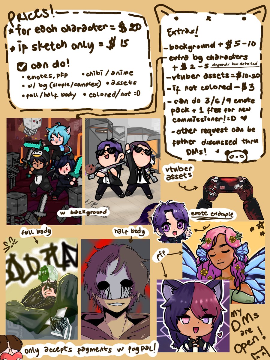 ✏️REOPENING COMMISSIONS!! WOOP!
= DM me if interested!!~ ^^ 💛

#Commission #commissionart #commissionopen #CommissionSheet #Vtuber #VtubersEN