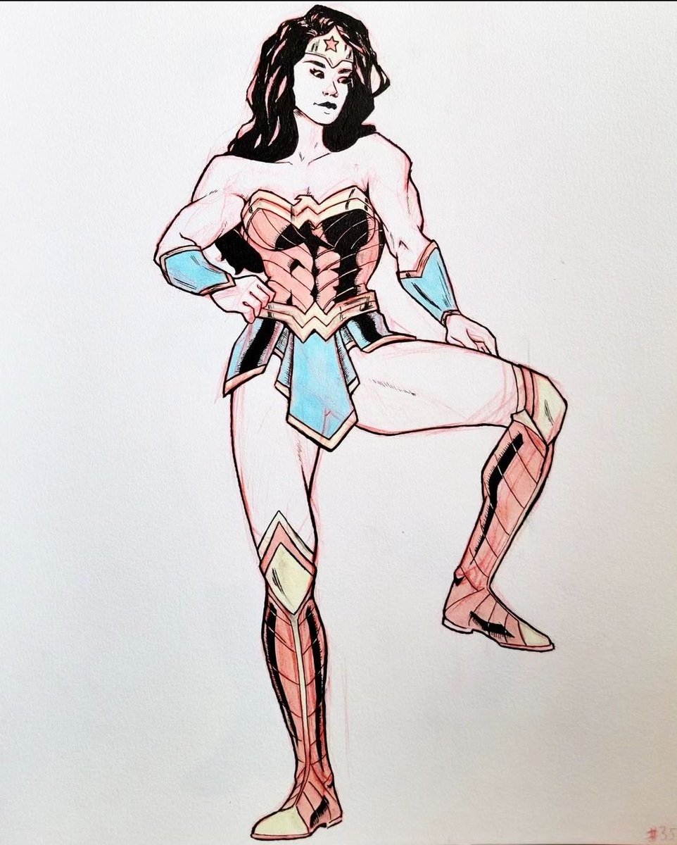playing with ink and copics in my sketchbook. also it's a crime that wonder woman isn't drawn muscular more often.

#dccomics #wonderwoman