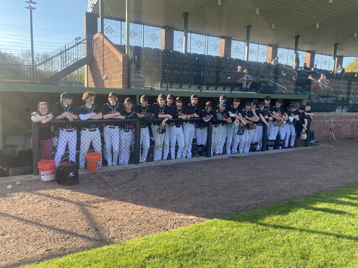 BaseballBedford's tweet photo. Dawgs take down Bangor 8-3 behind @_AidenOconnell CG NO NO 17Ks 2-3 2RBI 3B. @MaddoxMuir 2-3 2B 3B 3RBI. @patrick_foulis 4BB. #goodallpark https://t.co/a5XMSZmhaY