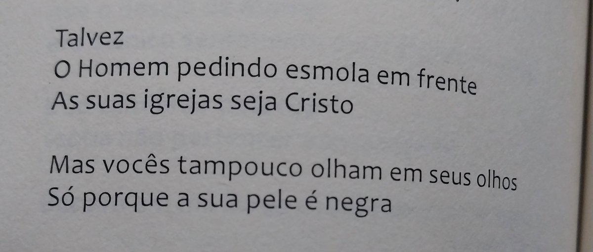 ComunismoAntifa's tweet photo. Talvez o homem pedindo esmola em frente as suas igrejas seja Cristo

Mas vocês tampouco olham em seus olhos, só porque a sua pele é negra

- Gerson De Rodrigues, Poemas &amp; Maldições 

https://t.co/ylo4Kt8FN8 https://t.co/Ock9HpSl6T