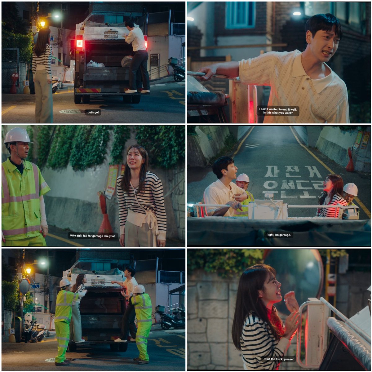kdramadreaming's tweet photo. This break up scene felt so real and raw!! But when they started climbing the garbage truck, i just couldn't help but laugh. They're both at fault so I won't side with anyone. Months later they will realize this is the best decision they ever made. #TrueToLoveEp3 #BoraDeborahep3 https://t.co/Wm2voOHQlV