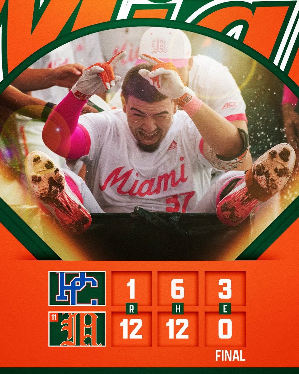 CanesBaseball's tweet photo. Series. Secured. https://t.co/4UO2U92aMD