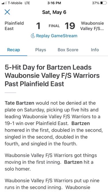Have a day <a href="/BartzenTate/">Tate Bartzen</a>!  Great to see you have a day like this!  Less than a month to summer ball!!! <a href="/TaddGibby24/">Tadd Gibson</a> <a href="/daveMedlin4/">dave Medlin</a>  #ESPtrained #ESPfamily