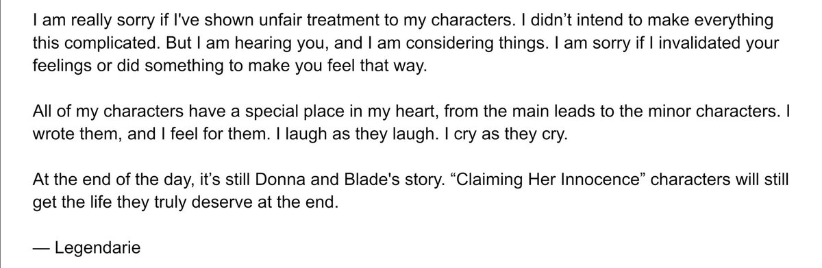 Good morning everyone. Here’s the last statement of LegendArie about the issue. 

Have a blessed Sunday. Thank you!