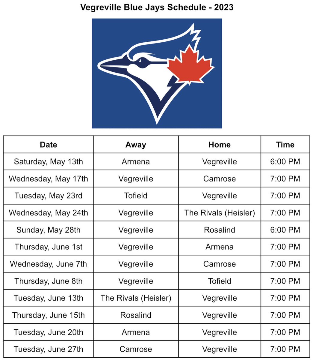 Vegreville Blue Jays tweet media