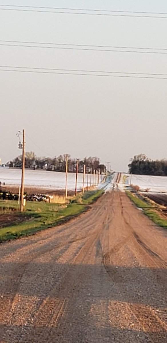 tractorjockey's tweet image. Sharp cut off line on the hail at my shop tonight.  I've seen a lot of crazy stuff in my life, but this makes the top 5.