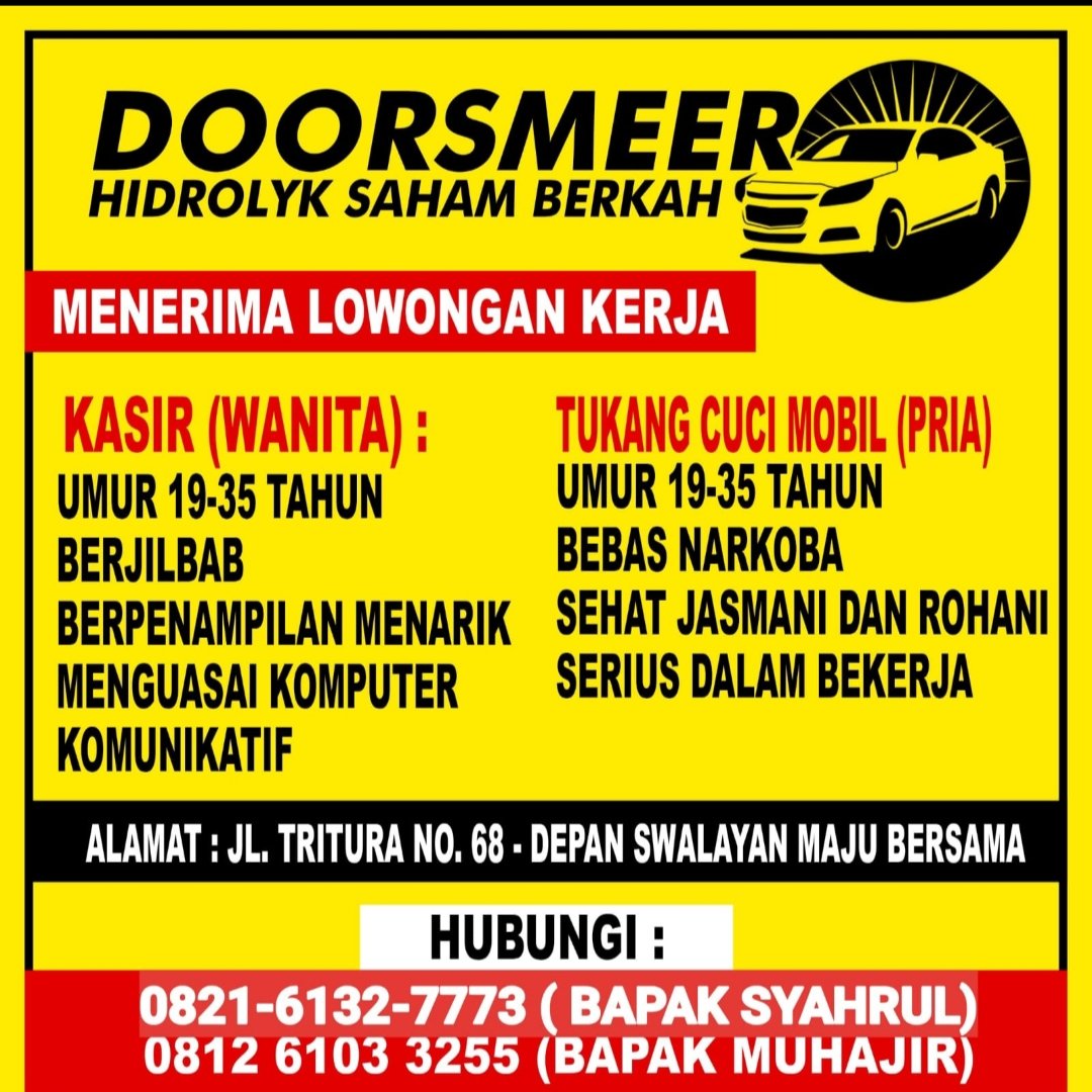 Dibutuhkan !!! 
#lokerinfomedannet #lokermedan #infomedannet