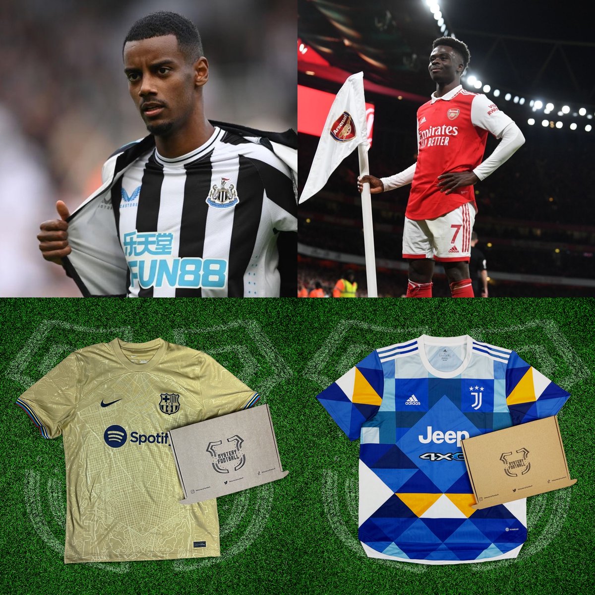mysteryfootball's tweet photo. If Alexander Isak or Bukayo Saka score today, we will give away a Mystery Football shirt to one lucky follower! 🔴⚫️👊

To enter:
1⃣ RT this tweet 
Follow us 🤝

Good luck! 🤞 https://t.co/B7T3ppuexS