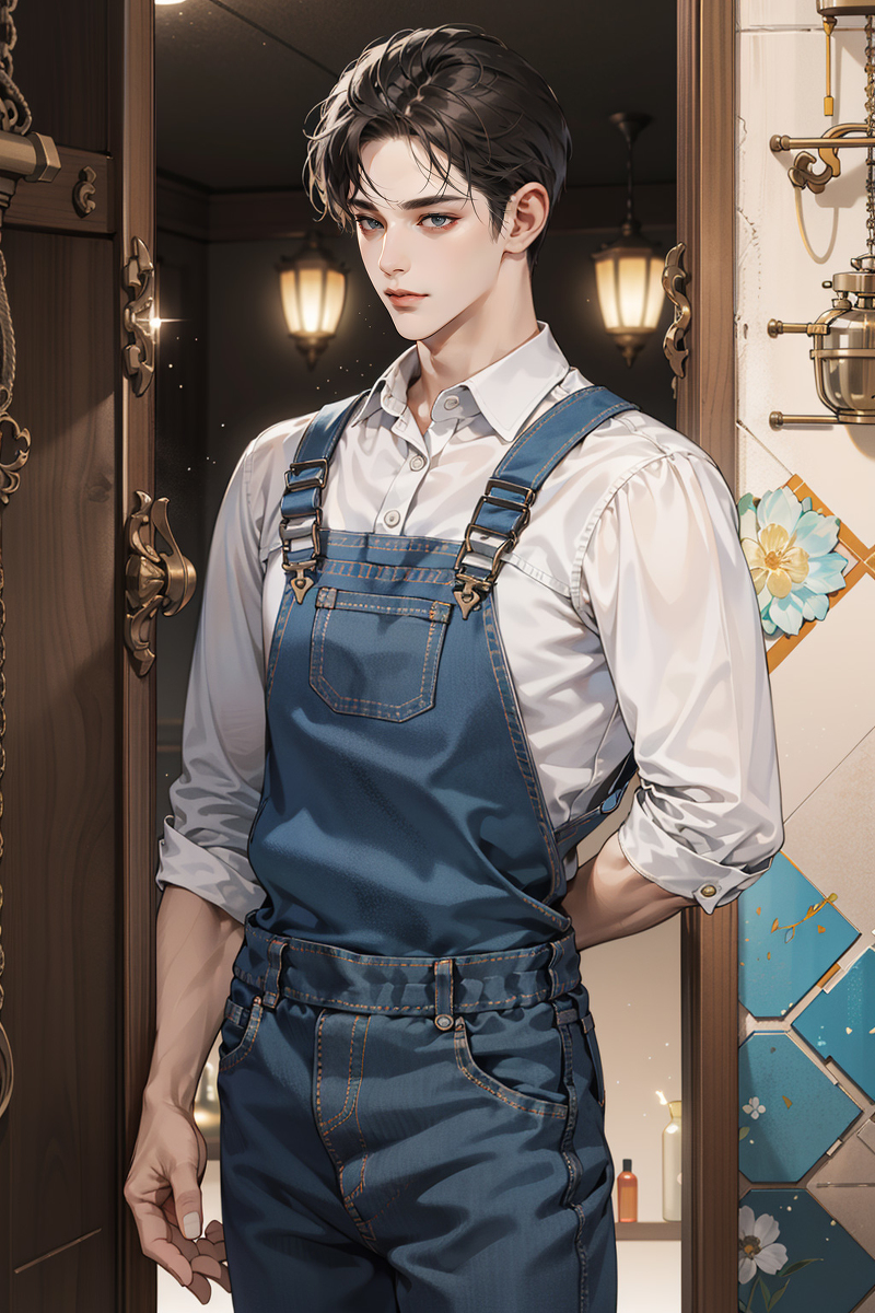 maximum_XD_'s tweet photo. Overalls #AIart #AIイラスト #stablediffusion #AIイケメン部 (1/2) https://t.co/DELQOjYG1y