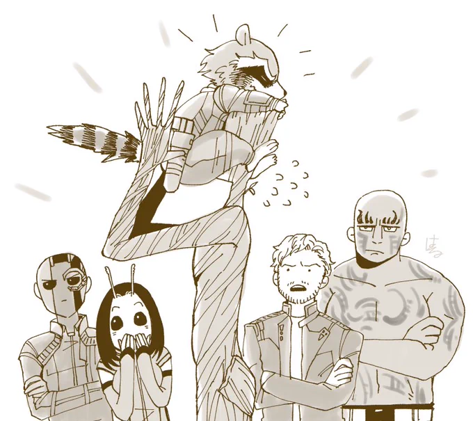 【GotG】iPadに残ってたIW・EGあたりの絵。最後だけ❤️&⚡️