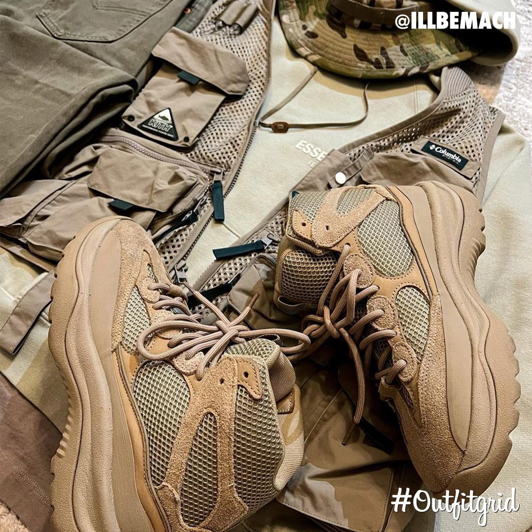 outfitgrid's tweet photo. Today's top #outfitgrid is by @illbemach.
▫️ #Kith x #Columbia #Vest
▫️ #Levis #501 #Denim
▫️ #Essentials #Tee & #Hoodie
▫️ #Yeezy #DesertBoot
▫️ #Thrifted #Camo #BucketHat https://t.co/rdSxlxX81Q