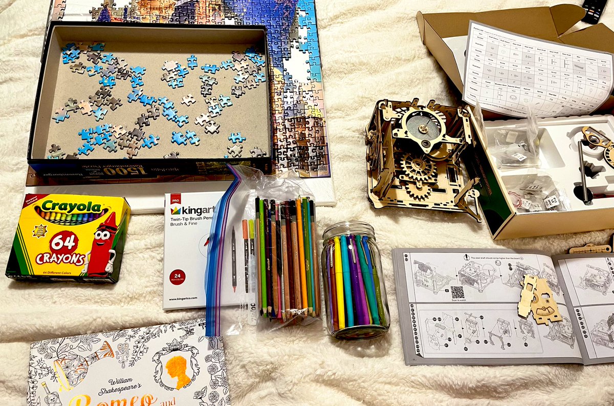 sarahplays's tweet photo. ADHD but crafters addition. #puzzles #coloring #3Dwoodpuzzle #artsandcrafts https://t.co/MQnOIUWYCQ