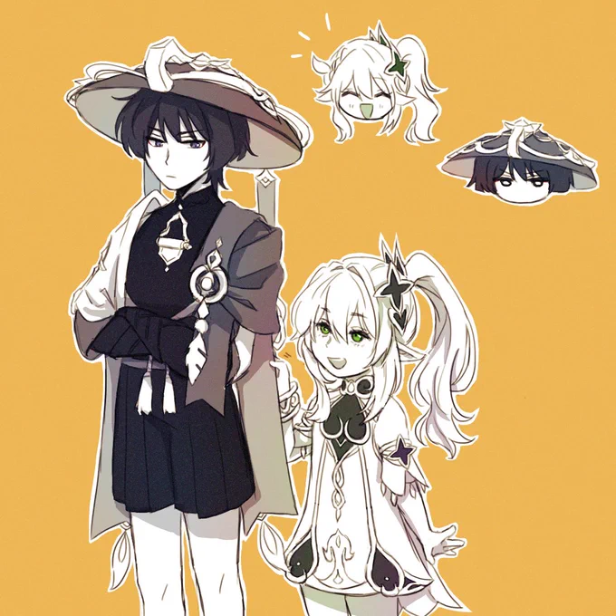 buddies #原神 #scaramouche #GenshinImpact #nahida #wanderer #fanart 