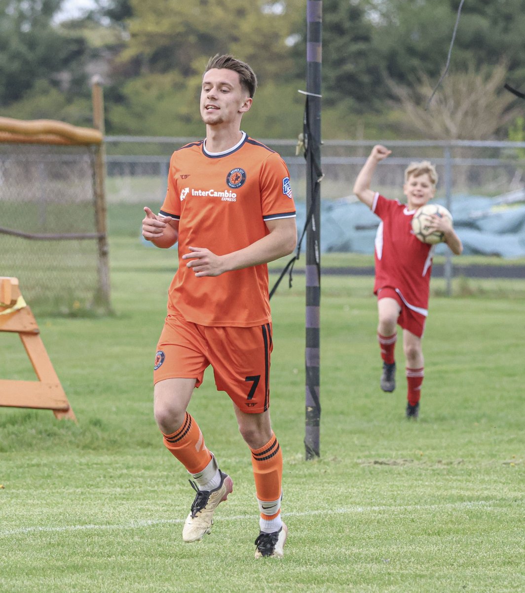 bbeachy2001's tweet photo. Goshen's own Lucas Bontrager scores the first goal during Goshen City FC's home opener https://t.co/CV7Ke6h5fy