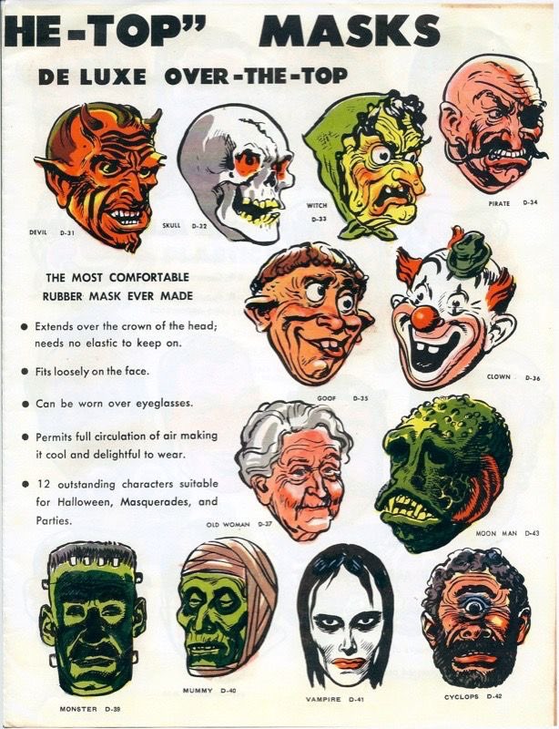 hauntorama's tweet photo. Topstone “Over-The-Top” Masks catalog pages. Some very politically incorrect by today’s standards.
#halloween #HorrorCommunity #horrormasks https://t.co/GHiPiXD1PT