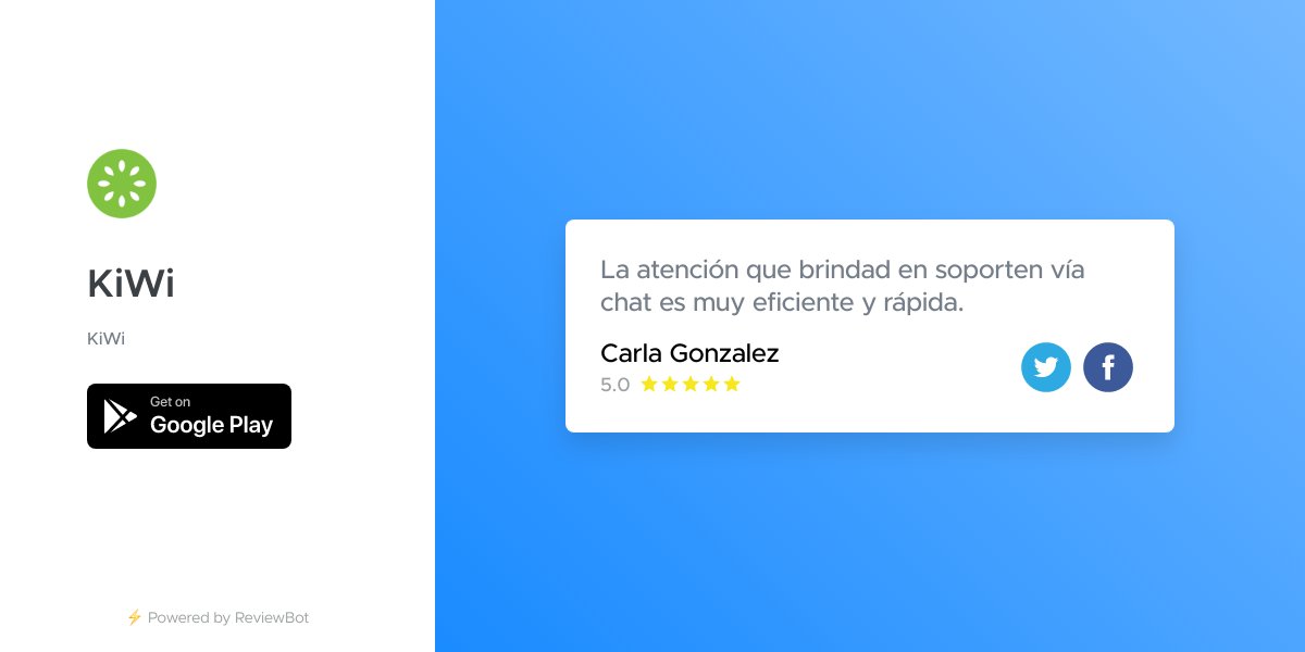 conKiWiMX's tweet photo. 5 Star Review: "La atención que brindad en soporten vía chat es muy eficiente y rápida." https://t.co/hs0hwf1H4M https://t.co/hhwgltHaxv