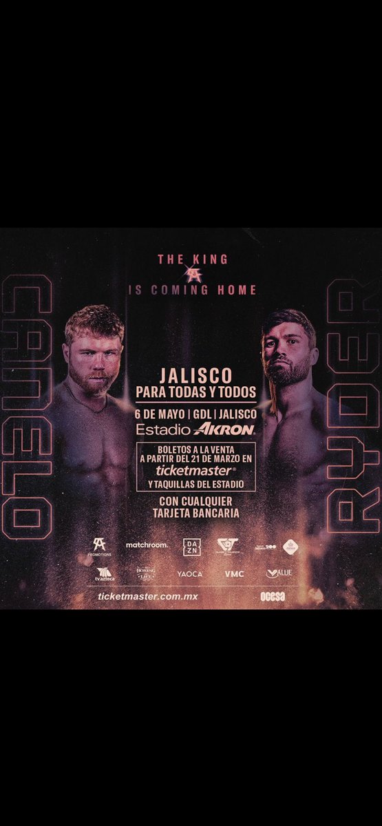 gretchen_burgos's tweet photo. π₯LETS GET READY TO RUMBLE π₯Now Boxing Time #CaneloRyder #teamcanelo #sportsmom #Boxing2023live #canelo #ryder
#DAZN #SaturdayNightboxing #akron https://t.co/ySs0oft9pD