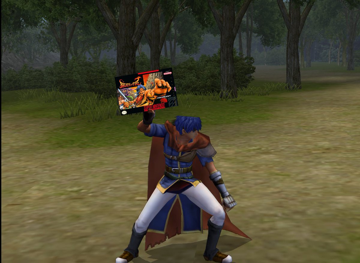ikeholdinstuff's tweet photo. Ike is holding Breath of fire for the Super Nintendo Entertainment System. https://t.co/VS6TZp3lK0