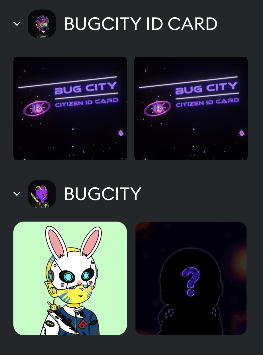naejeoaju_NFTs's tweet image. 시민증이랑 pfp하나씩 질렀다..
다음달의 내가 일 열심히 하겠지
@Bug4city @bug4what #bugcity #NFTs