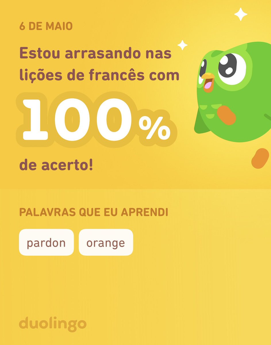 Drigo_Barbosa's tweet photo. Estou aprendendo francês no Duolingo! É grátis, divertido e eficaz. https://t.co/UuTDnNFfJB
