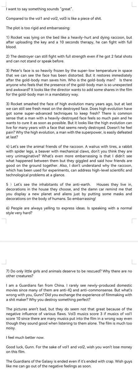 jackyweinstein's tweet photo. @JamesGunn vol3 is not good, man https://t.co/kaPfJ5mVjO
