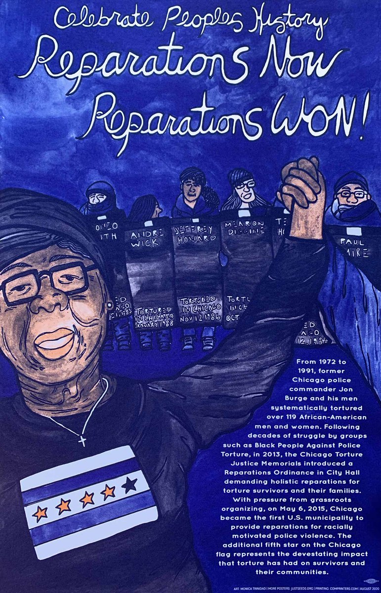 ChicagoTorture's tweet photo. There are so many ppl & orgs to shout out as supporters. Happy May 6 Chicago! #ReparationsWon AND we will see the memorial through! #builditnow #itsbeen8yrs #reparationspromised Shout out to @monicatea2 who joined us today on our anniversary tour and created the art here. https://t.co/G6jrST1ScA