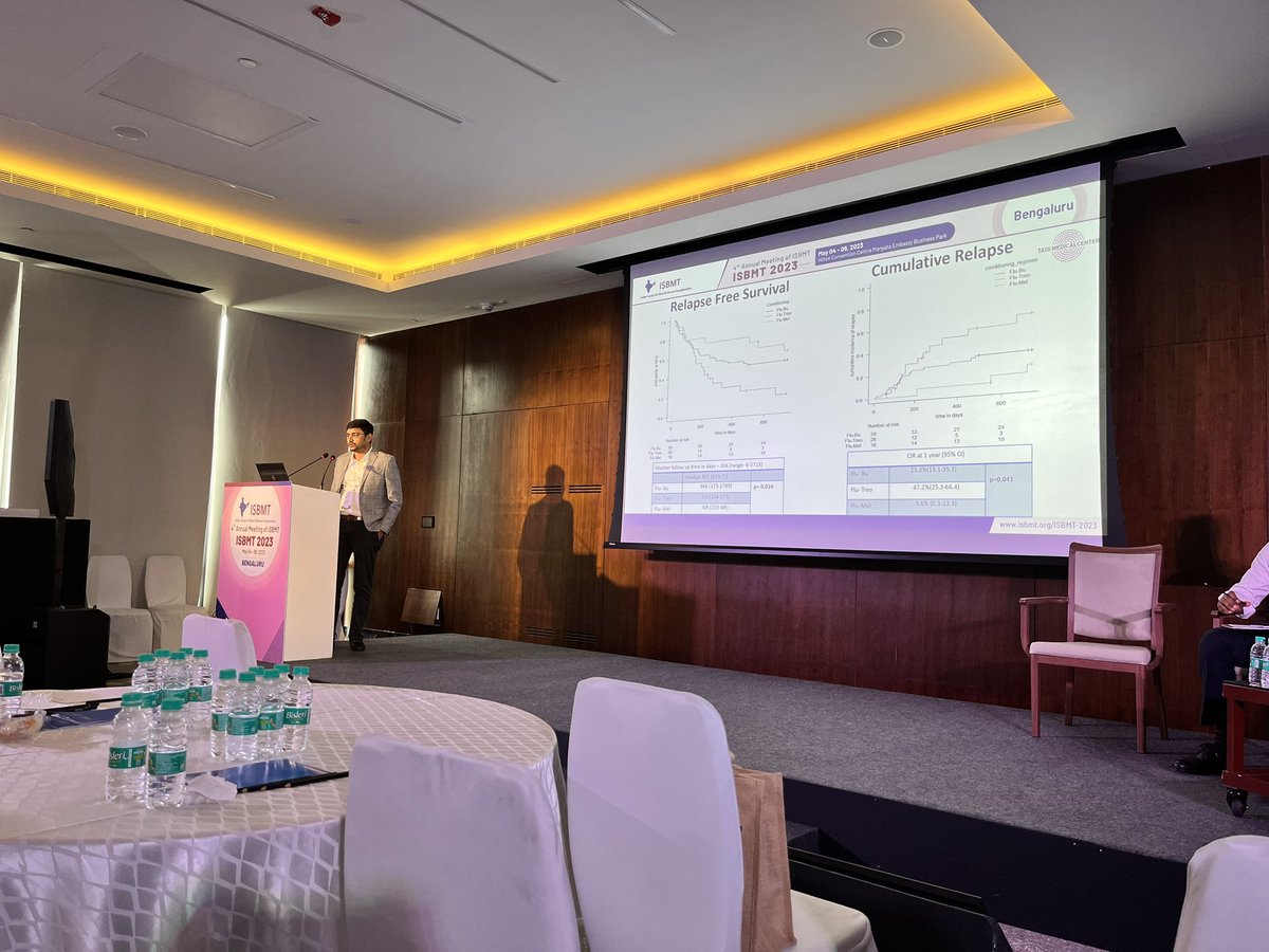 docarijit's tweet photo. Our data comparing AML Tranplant outcomes presented at ISBMT. Flu-Mel compared to Flu-Bu &amp; Flu-Treo. Read along… https://t.co/RSNitXBg2i